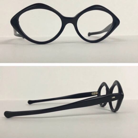 Deadstock Vintage Black Diamond Eyeglasses Frame Only / Women's Medium * - Picture 3 of 5